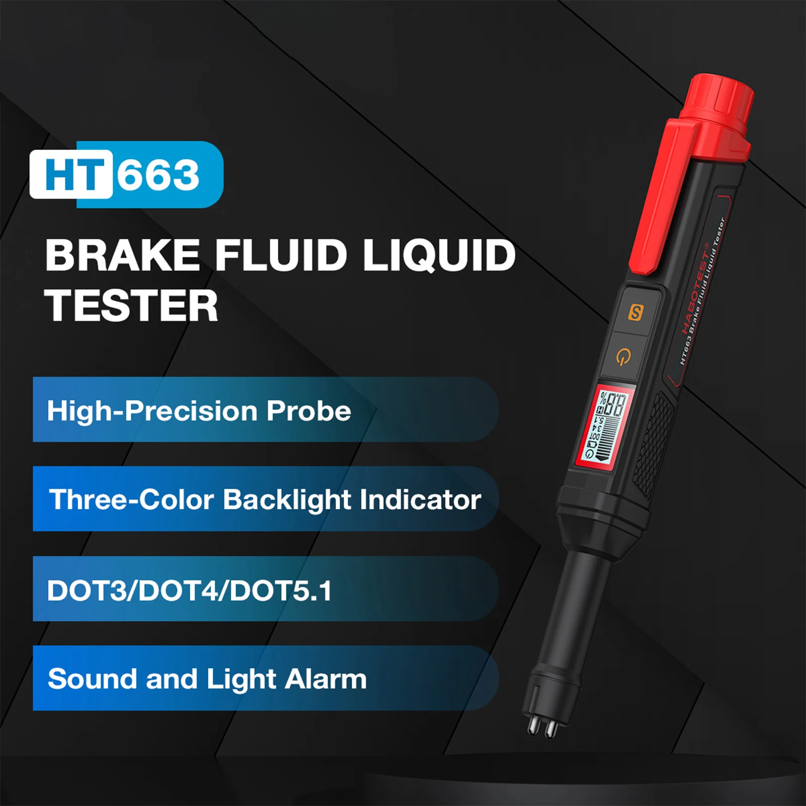HT663 Automotive Brake Fluid Tester 1 HT663 Automotive Brake Fluid Tester