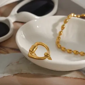 Stainless Steel Gold Women’s Adjustable Ring 9 S00c4c5439eb544a1867c06536c11b440S