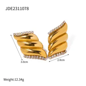 Vintage Gold Stainless Steel Feather Stud Earrings 11 S00cd1e5adb0a415ea3f06ac23fa2aee3o