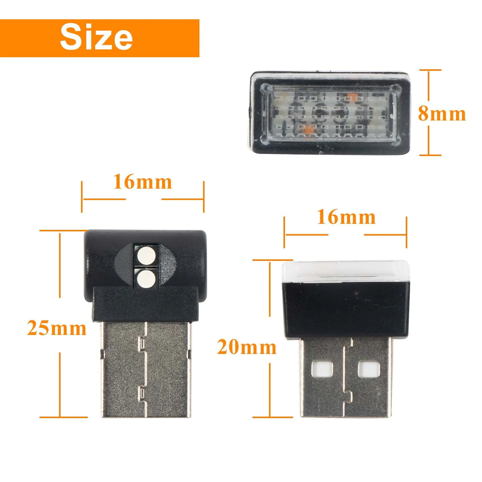 USB RGB Interior LED Lights Pack of Two 2 USB RGB Interior LED Lights Pack of Two - Image 2