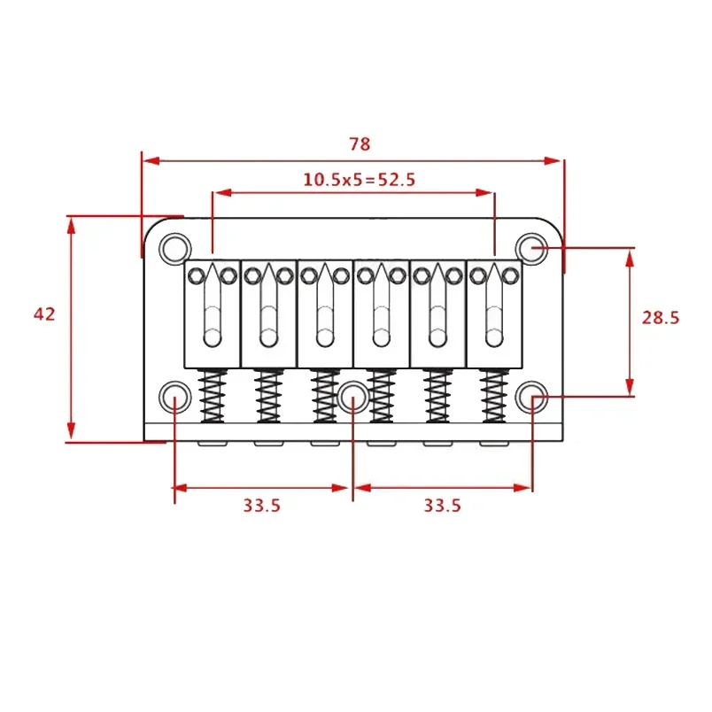 Chrome Fixed Guitar Bridge Set Models 0269 & 0281 6 Chrome Fixed Guitar Bridge Set Models 0269 & 0281 - Image 6