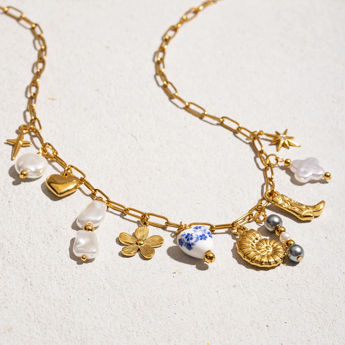 Stainless Steel Charm Necklace JDN0303032 4 Stainless Steel Charm Necklace JDN0303032 - Image 4