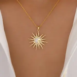 Stainless Steel Celestial Pendant Necklace 9 S01b7602f09874635bae82ff20e4628e5E