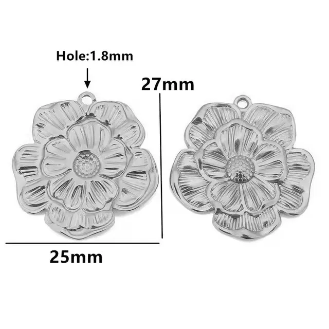 Stainless Steel Charm Set with Natural Motifs 8 Stainless Steel Charm Set with Natural Motifs - Image 8