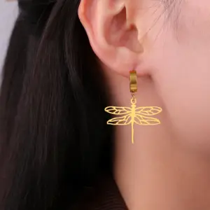 Stainless Steel Gold Dragonfly Earrings for Women 15 S025794ccfe614b65b8ac1e46a556a56bl