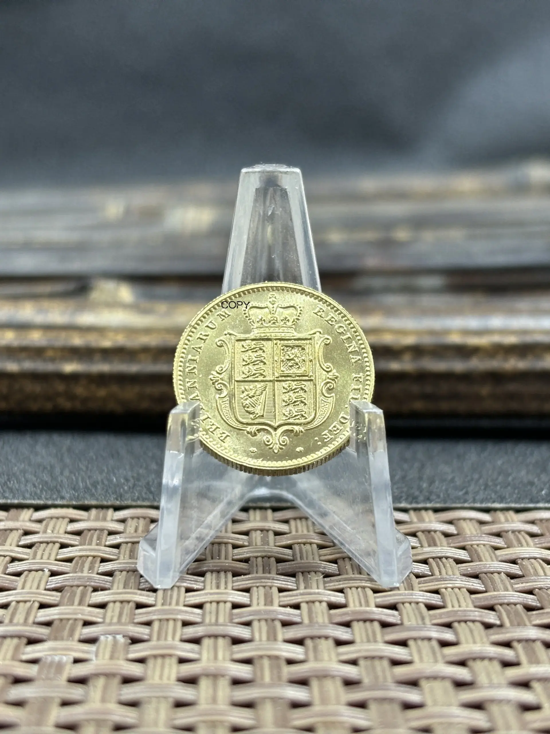 Victorian Brass Coin Replica of Queen Victoria 1860 4 Victorian Brass Coin Replica of Queen Victoria 1860 - Image 4