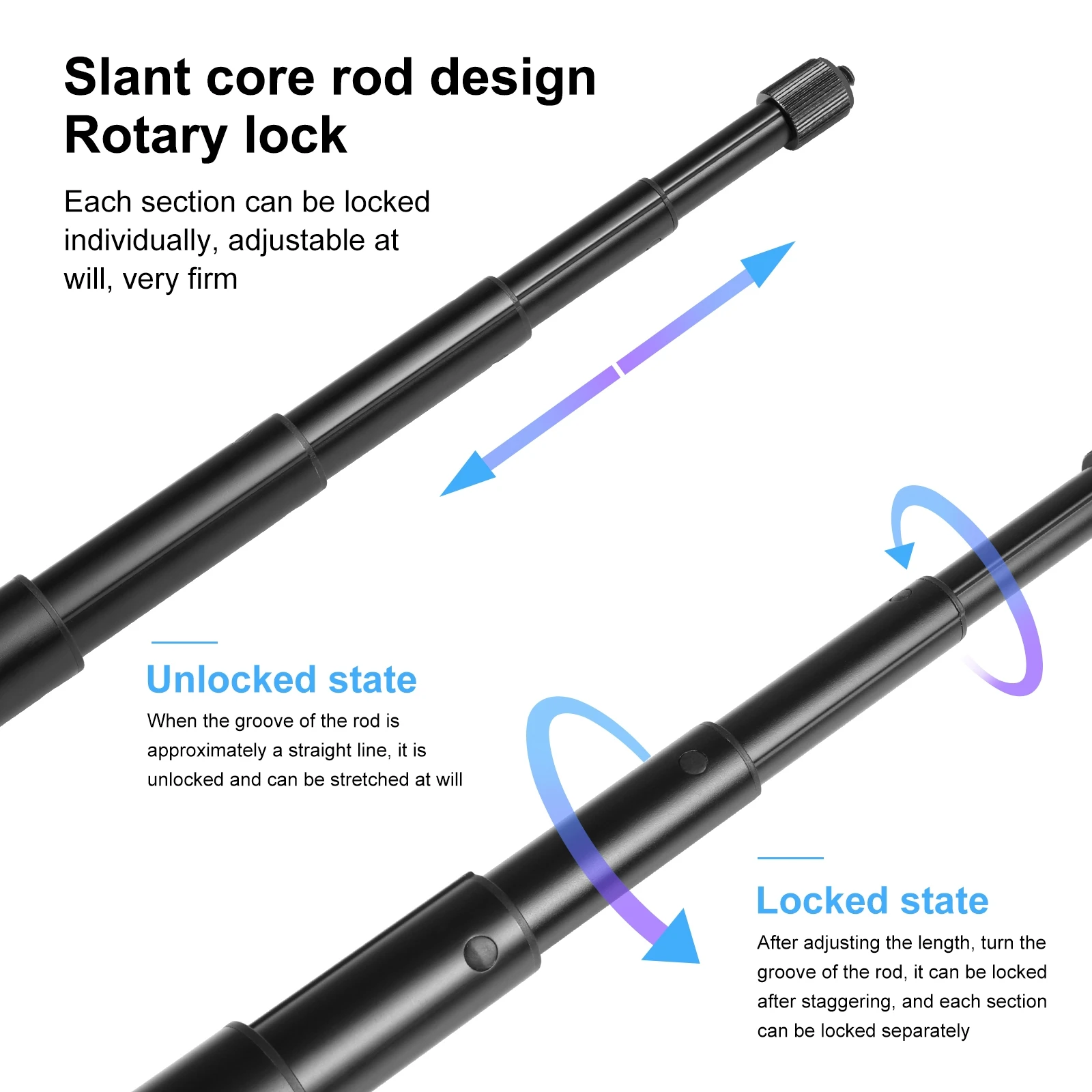 Black Aluminum Telescopic Selfie Stick 35cm–150cm 5 Black Aluminum Telescopic Selfie Stick 35cm–150cm - Image 5