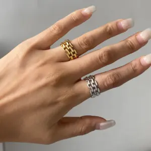 Stainless Steel Geometric Ring Duo Set 10 S02fa8bbd918b4ea3b0f2a18487f0bba0d