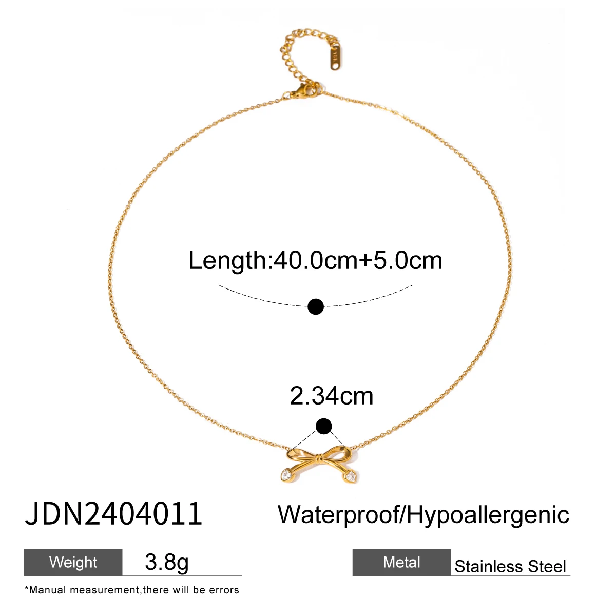 Stainless Steel Gold-Tone Bowknot Jewelry Set 8 Stainless Steel Gold-Tone Bowknot Jewelry Set - Image 8