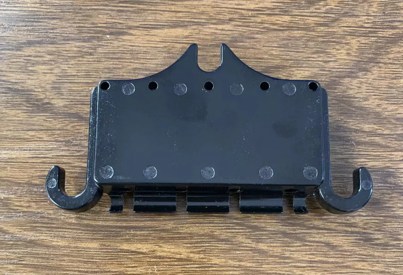 Thunderbird-style 4-String Bass Bridge in Chrome/Black 6 Thunderbird-style 4-String Bass Bridge in Chrome/Black - Image 6