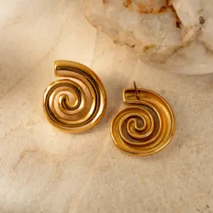 Stainless Steel Gold Spiral Earrings 10 S0378d9feb6cd49e8b31ce3de5ad818b9R