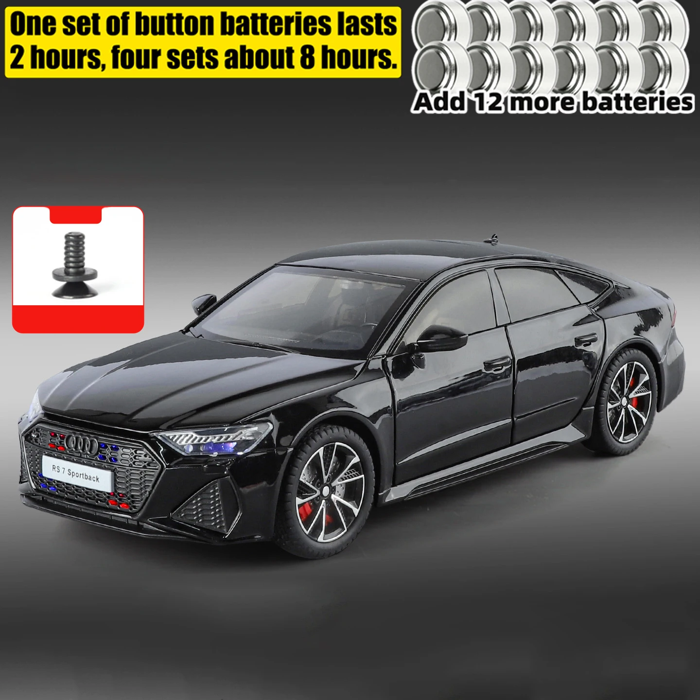 1:24 RS7 Sportback Light Flash Diecast Model 8 1:24 RS7 Sportback Light Flash Diecast Model - Image 8