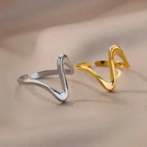 Gold Wave Ring for Women 6 S03981081fe7546f0bd34fc5a94c2bd1aH