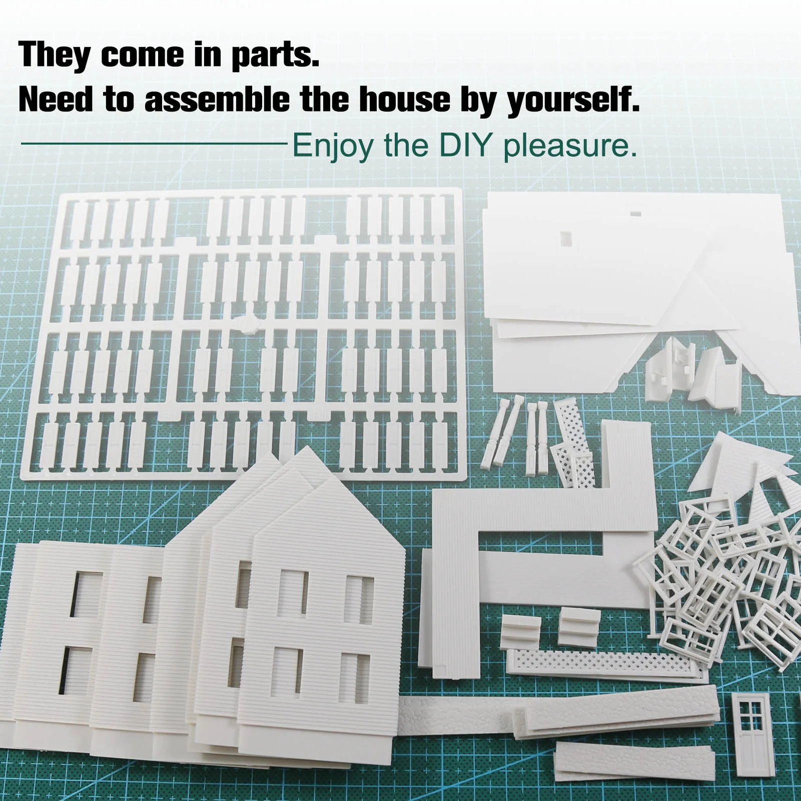 HO Scale White Model House Kit for Scenic Layouts 2 HO Scale White Model House Kit for Scenic Layouts - Image 2