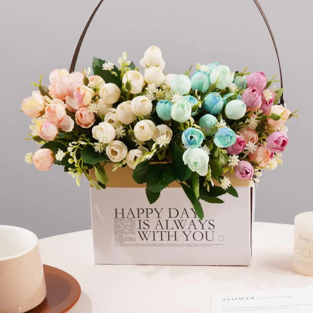 Elegant Pastel Silk Rose Bouquet in White Vase 6 Elegant Pastel Silk Rose Bouquet in White Vase - Image 6