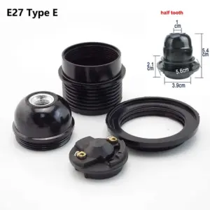 Black E27/E14 Lamp Holder for DIY Lighting 19 S03f6be0c74ff4a6e8628975302553c5bP