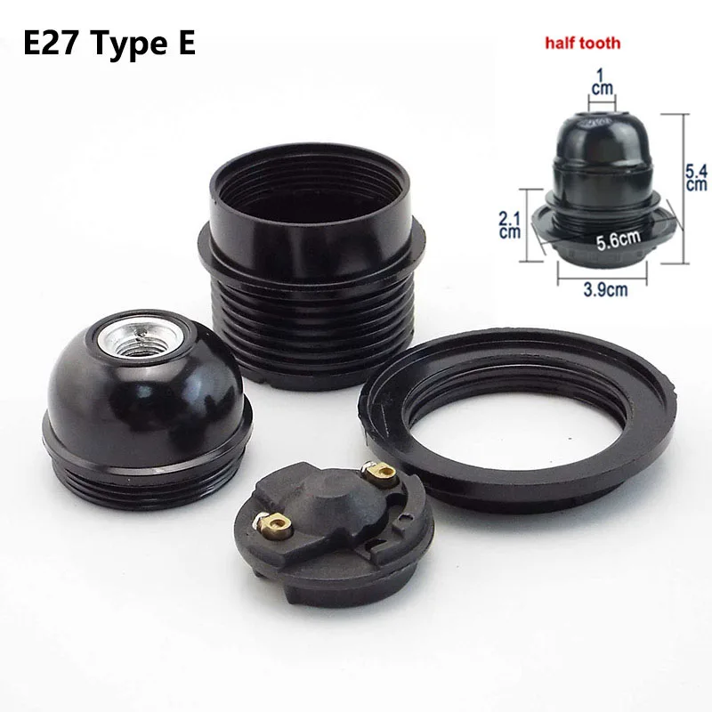 Black E27/E14 Lamp Holder for DIY Lighting 10 Black E27/E14 Lamp Holder for DIY Lighting - Image 10