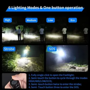 Portable 1200 Lumen Outdoor Flashlight with OSRAM P9 LED 13 S04186db7636640a0bef1ba1dbf1b2a6cy