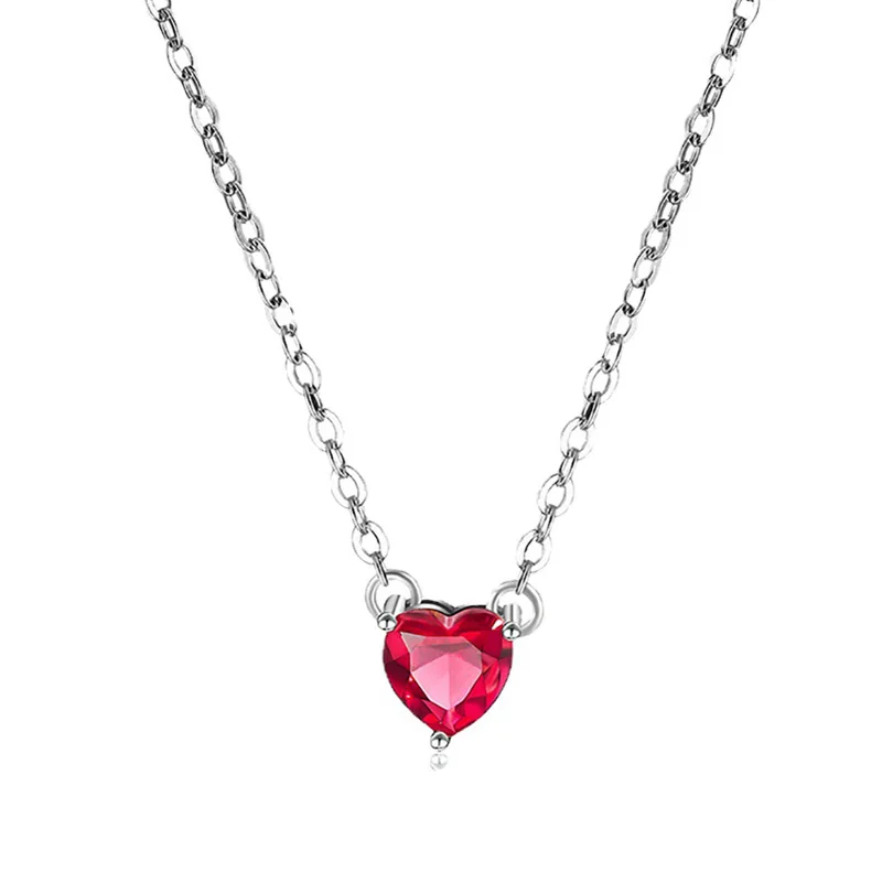 Vibrant Pink Heart Pendant Necklace for Women 4 Vibrant Pink Heart Pendant Necklace for Women - Image 4