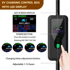 Black Portable EV Charger with Digital Display 11 S046b2689b9cc4a77981f9a254073ffdc0