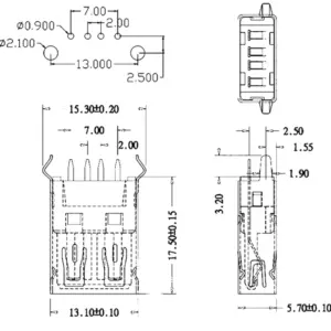 USB 2.0 Type A Female Jack Connectors Set 14 S04712267a5ac42869bb558605815143eV