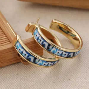 Vintage Gold & Floral Hoop Earrings for Women 7 S047a1666316341daadafbca912eae178Y