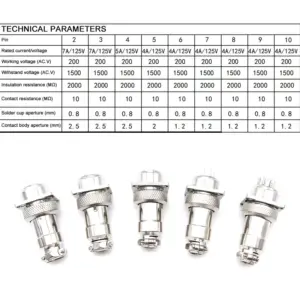 Square GX16 Aviation Connector 2-10 Pins 9 S04aa87d1d4324257b58b7bedb4aa9d744