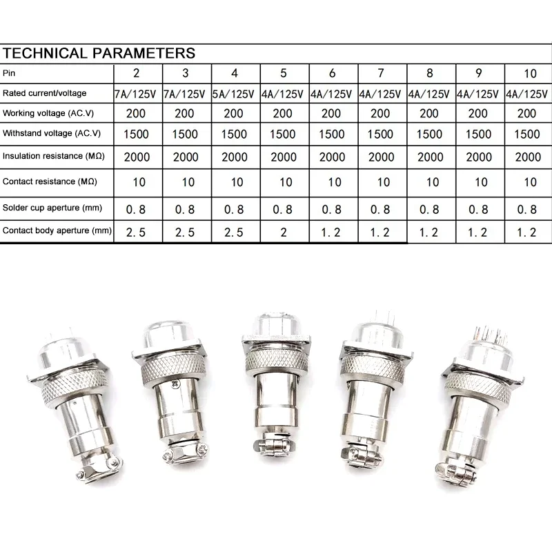 Square GX16 Aviation Connector 2-10 Pins 3 Square GX16 Aviation Connector 2-10 Pins - Image 3