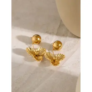 Gold Stainless Steel Drop Earrings JDEW2401036 10 S04ac223ea23e4976bcac8da4ac553a81p
