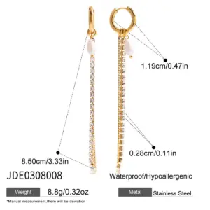 Stainless Steel Pearl Drop Earrings 13 S04cbabdabdf54784993f2eecaca262f4e