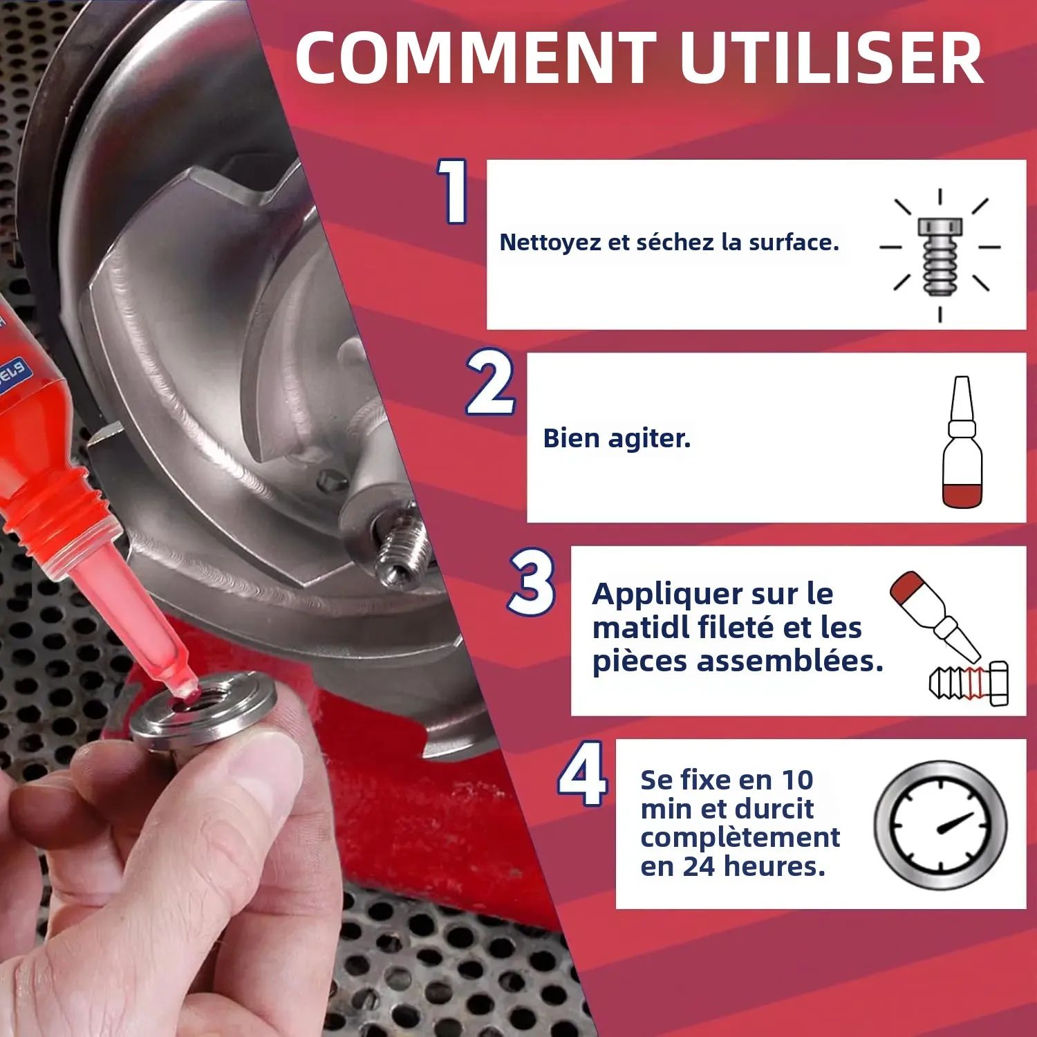 High-Strength Red Threadlocker Adhesive 10ml 4 High-Strength Red Threadlocker Adhesive 10ml - Image 4