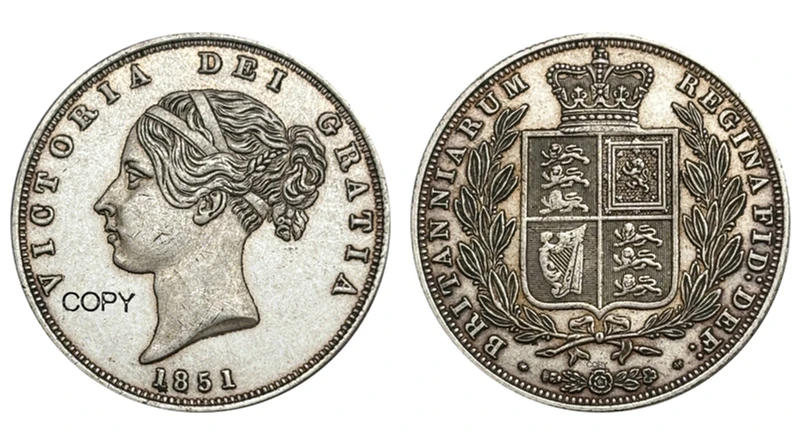 Vintage 1851 Victoria Half Crown Replica Coin 9 Vintage 1851 Victoria Half Crown Replica Coin - Image 9