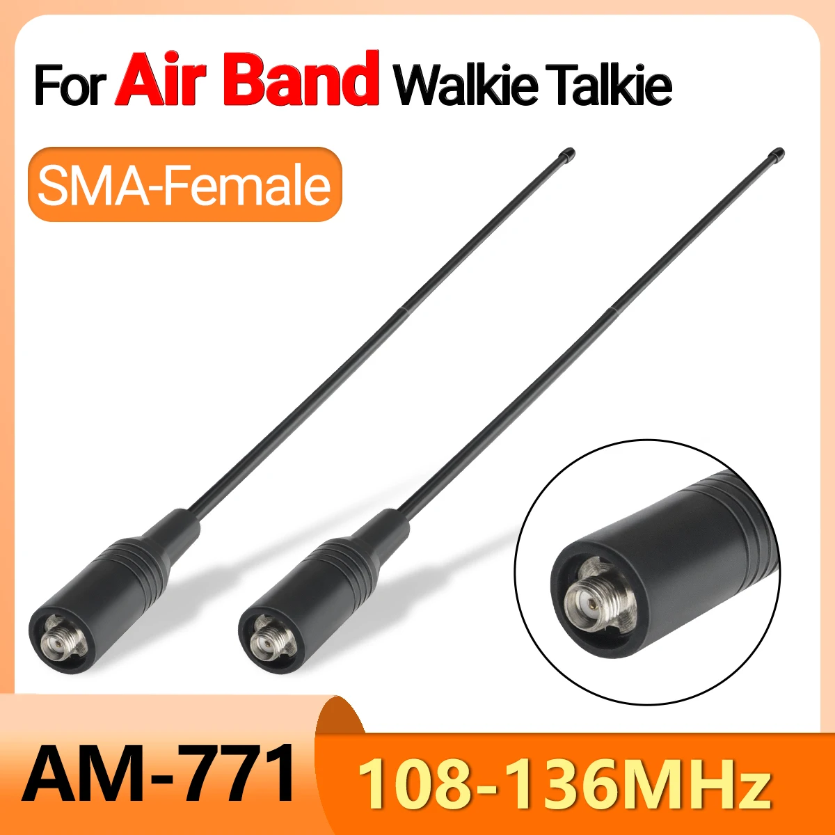 Black SMA-Female Air Band Antenna for Radios 10 Black SMA-Female Air Band Antenna for Radios - Image 10
