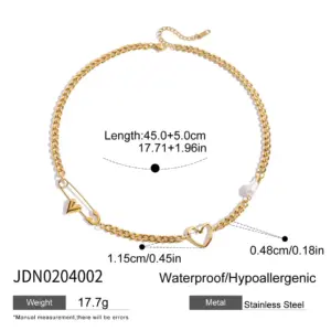 Stainless Steel Pearl Necklace with Heart Clasp 13 S0513a0a69a0c45f5a2adf248687ccfdct