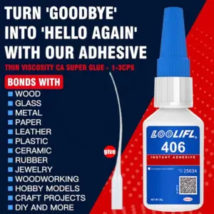 LOOLIFL 406 Instant Super Glue 20ml 15 S0536193e78f746efb3f1f473a427a3f5U