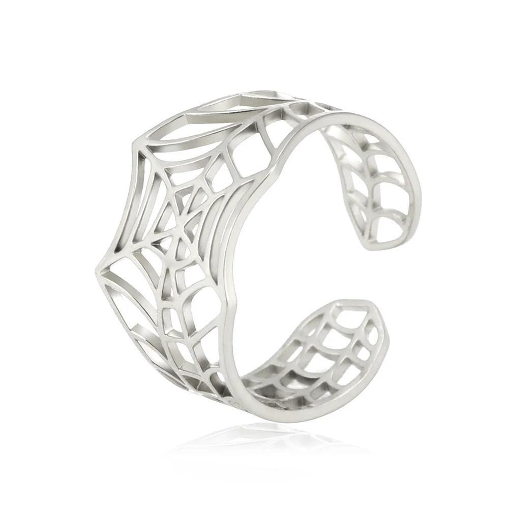 Stainless Steel Web Ring with Gold Plating 7 Stainless Steel Web Ring with Gold Plating - Image 7