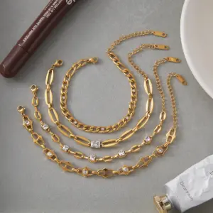 Gold Stainless Steel Skeleton Bracelet with Zircon 13 S057c04f2de404688b50465df47fcae76W