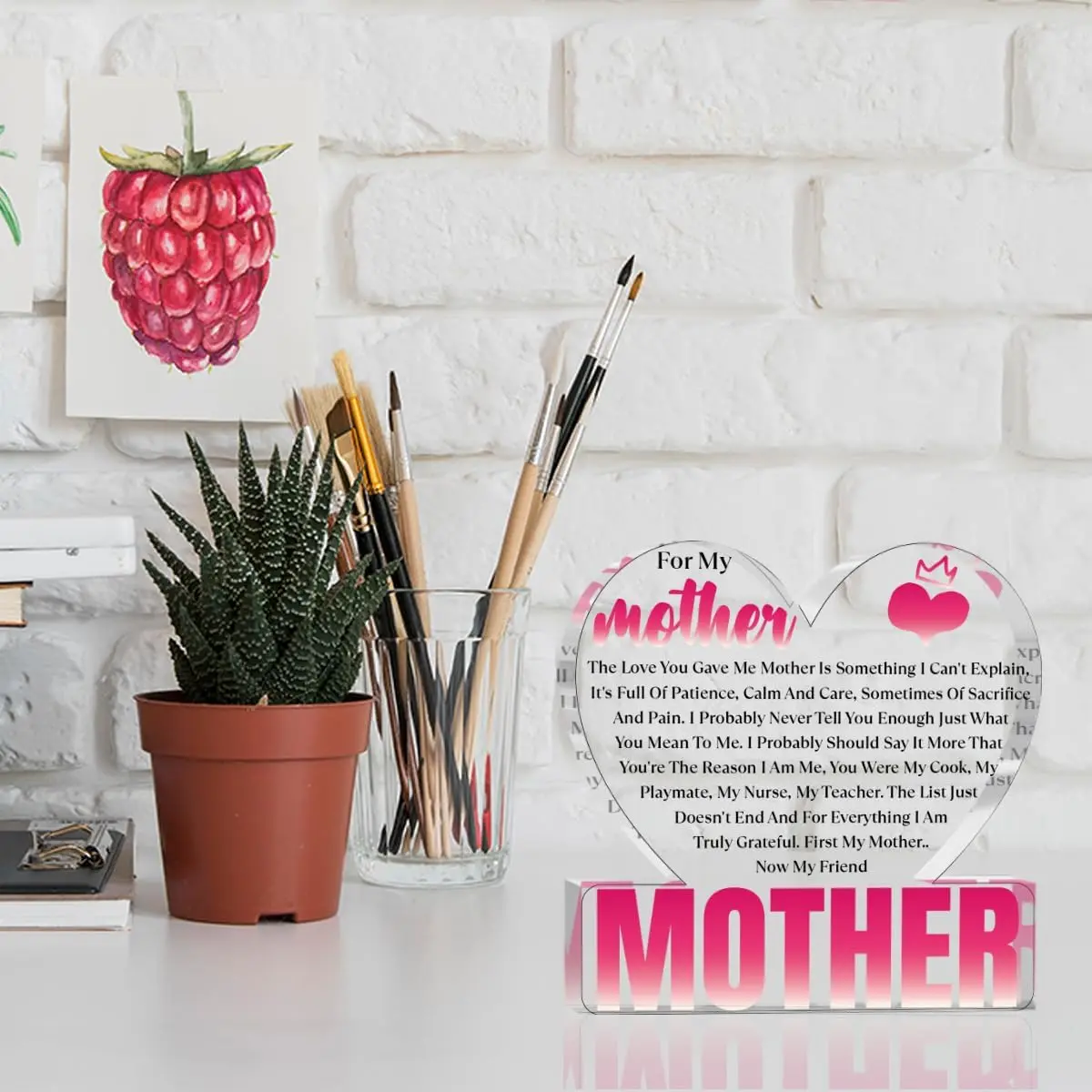 Pink and White Mother Gift Decorative Plaque 6 Pink and White Mother Gift Decorative Plaque - Image 6