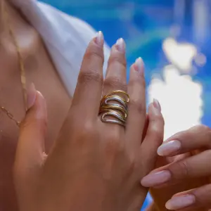 Stainless Steel Multi-Layer Geometric Ring 9 S058dd94a409c47b3b0da01e760c9ef76l