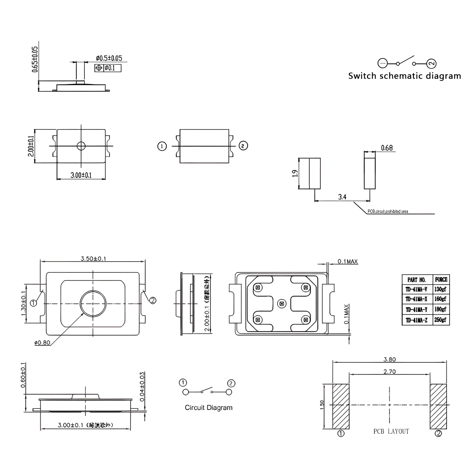 2x3x0.6mm Micro Surface-Mount Switches 4 2x3x0.6mm Micro Surface-Mount Switches - Image 4