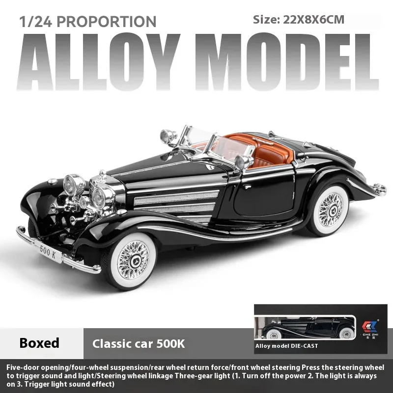 Vintage Silver Mercedes Benz 500k Model 1:24 Scale 8 Vintage Silver Mercedes Benz 500k Model 1:24 Scale - Image 8