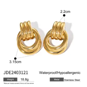 Winding Stainless Steel Earrings for Women 17 S060c9709d9fe470e82b43b873dbd96a0K 2