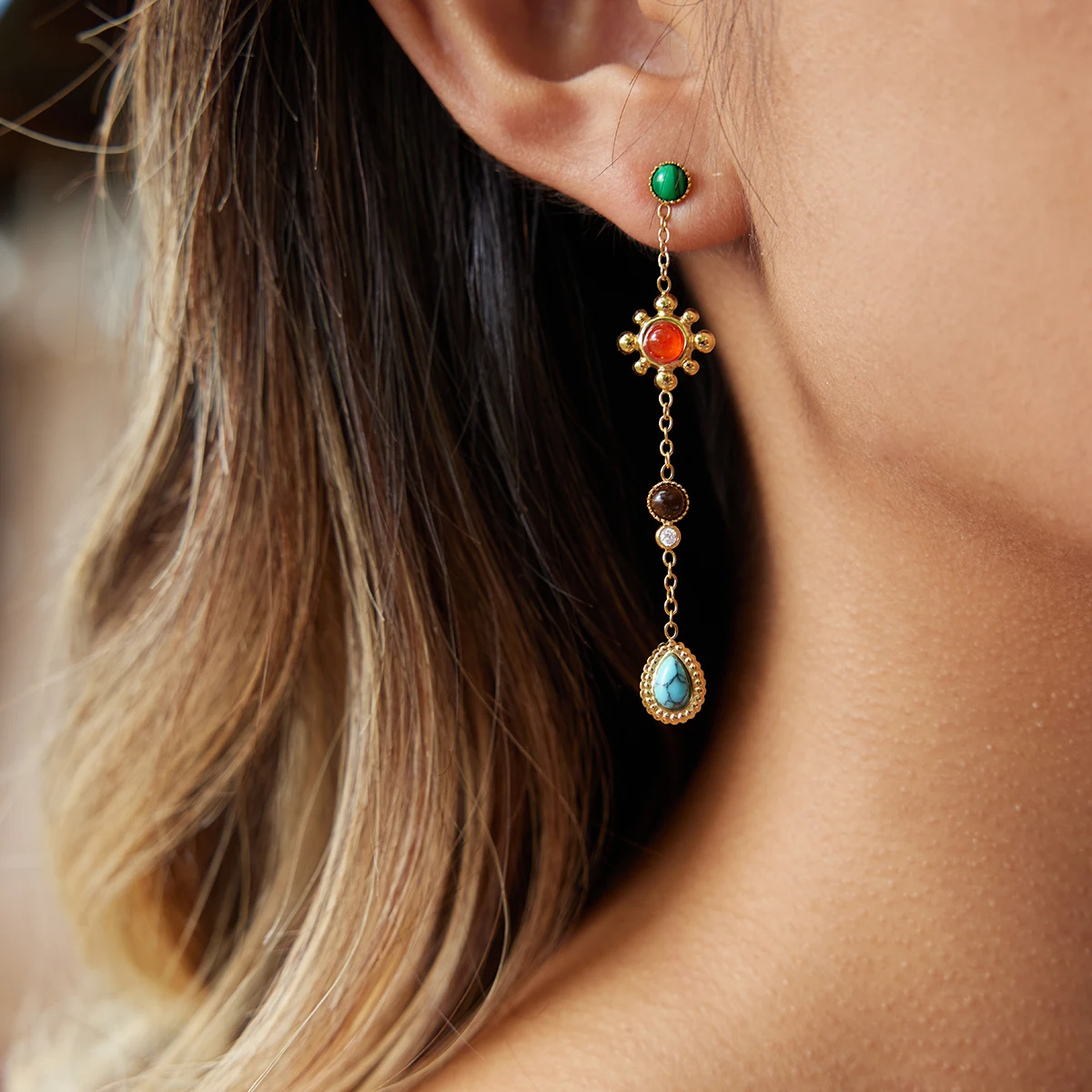 Vintage Stainless Steel Water Drop Earrings 2 Vintage Stainless Steel Water Drop Earrings - Image 2