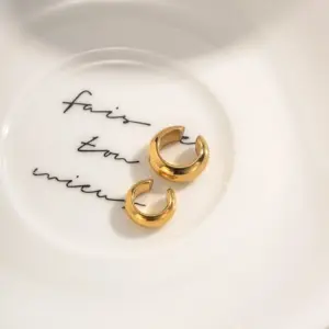 Gold Stainless Steel C-Shaped Clip Earrings 10 S064e94711c584908af5a85877eb279611