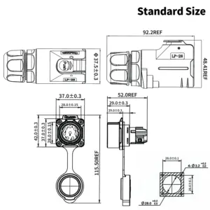 Waterproof M28 Circular Electrical Connector 15A 300V 13 S06895cc2350f4d1cb68844cb340b7e41K
