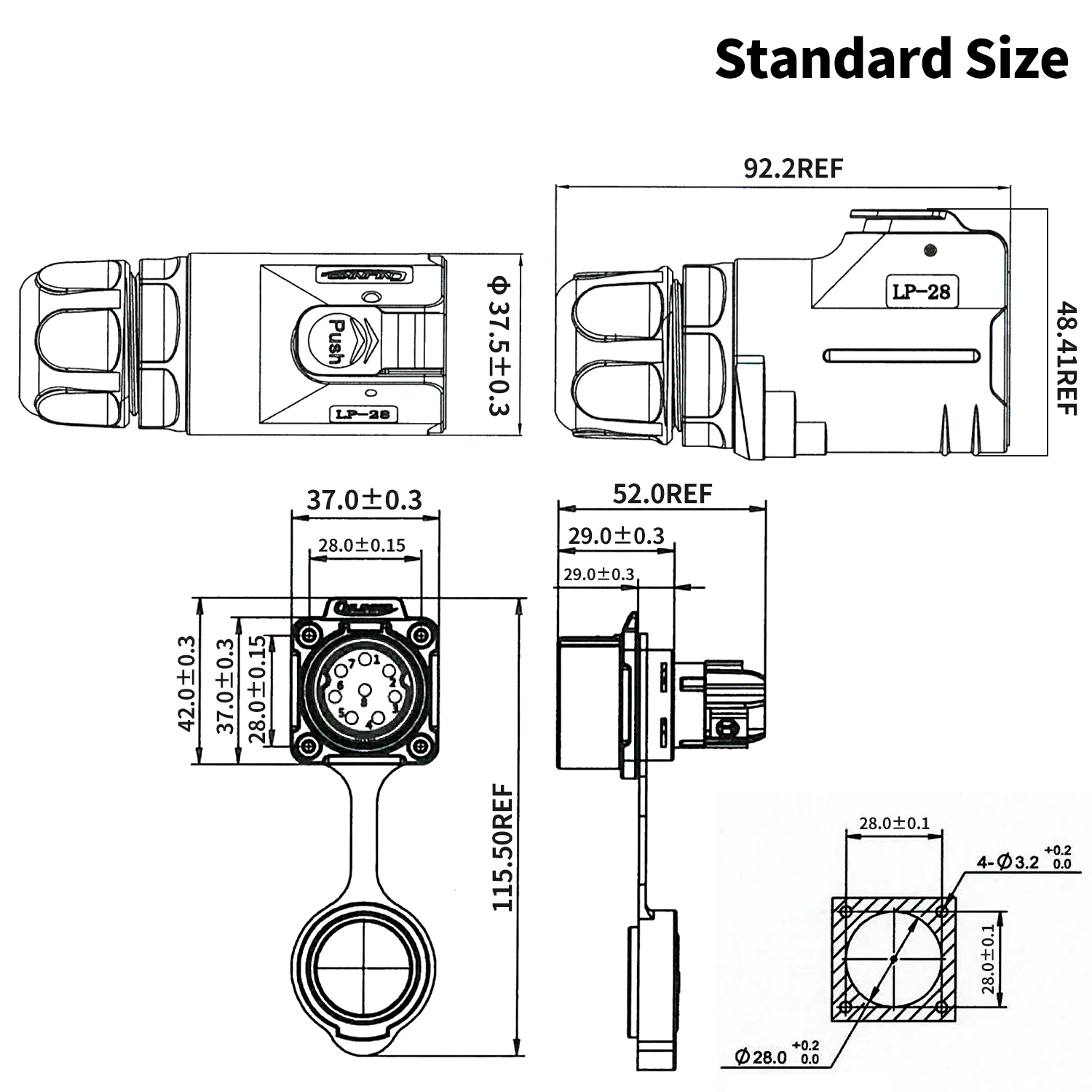 Waterproof M28 Circular Electrical Connector 15A 300V 4 Waterproof M28 Circular Electrical Connector 15A 300V - Image 4