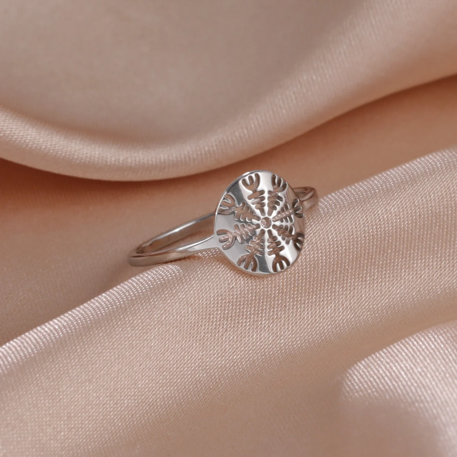 Viking Compass Ring in Stainless Steel and Gold 2 Viking Compass Ring in Stainless Steel and Gold - Image 2