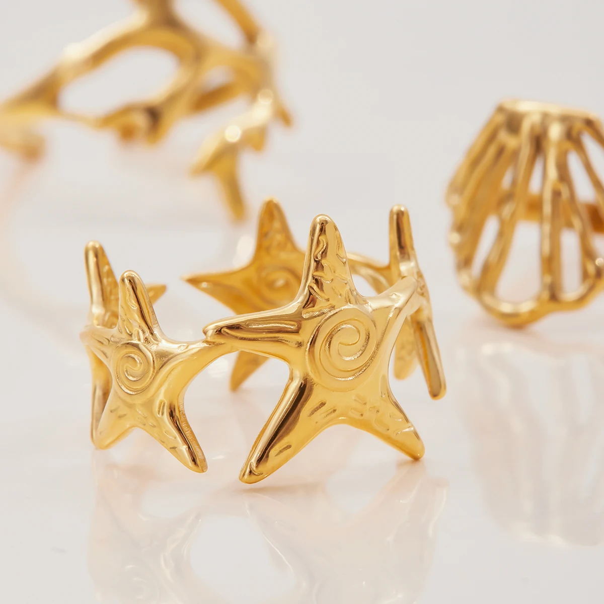 Ocean-Inspired Stainless Steel Adjustable Rings 5 Ocean-Inspired Stainless Steel Adjustable Rings - Image 5