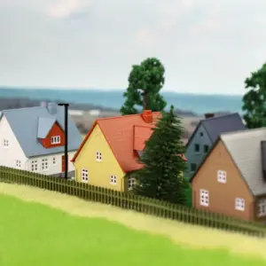 N Scale Model Houses Set for Railway Layout