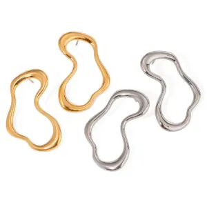 Irregular Hollow Stainless Steel Drop Earrings